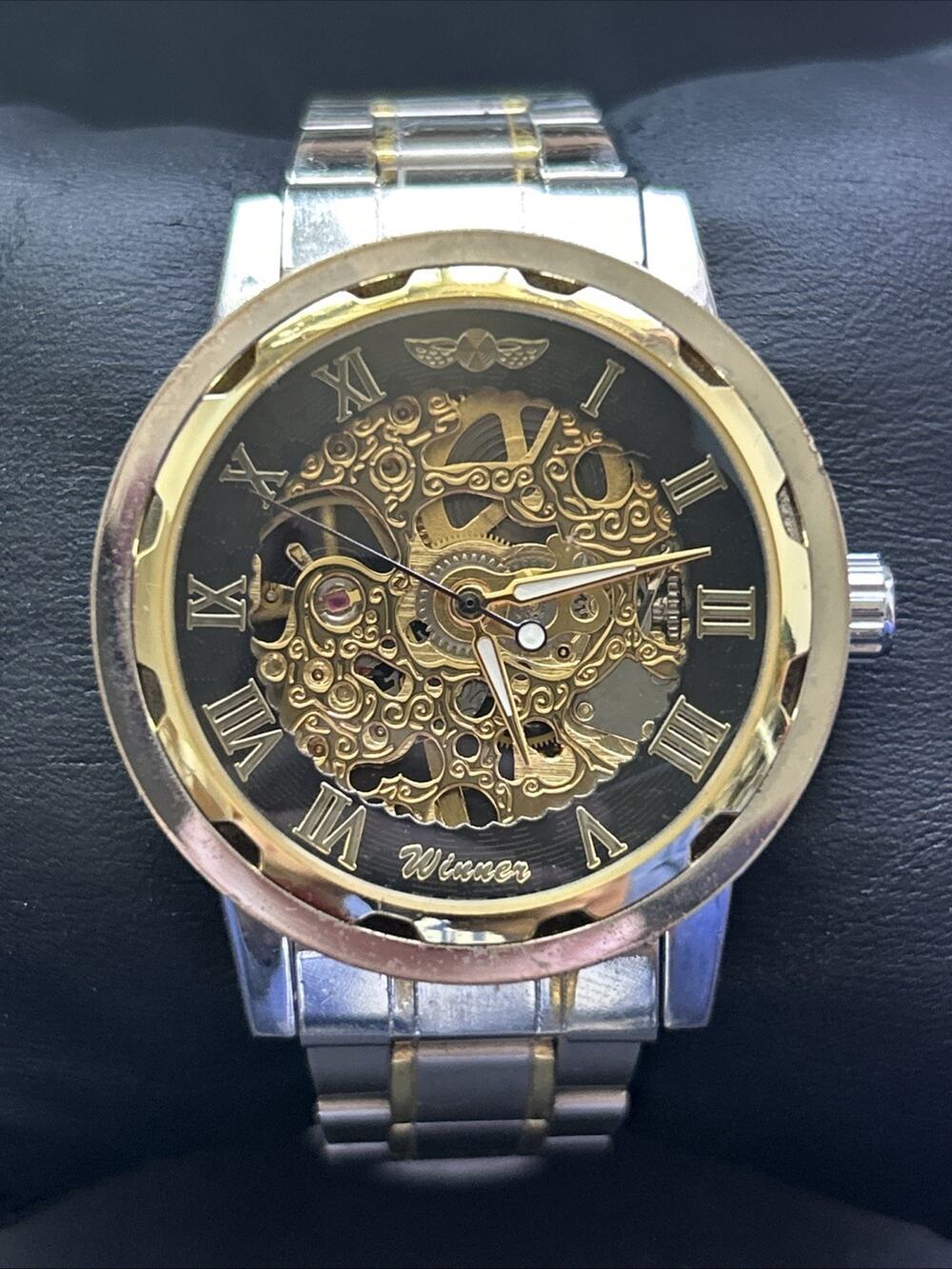 Winner Two Tone Men’s Wind Watch